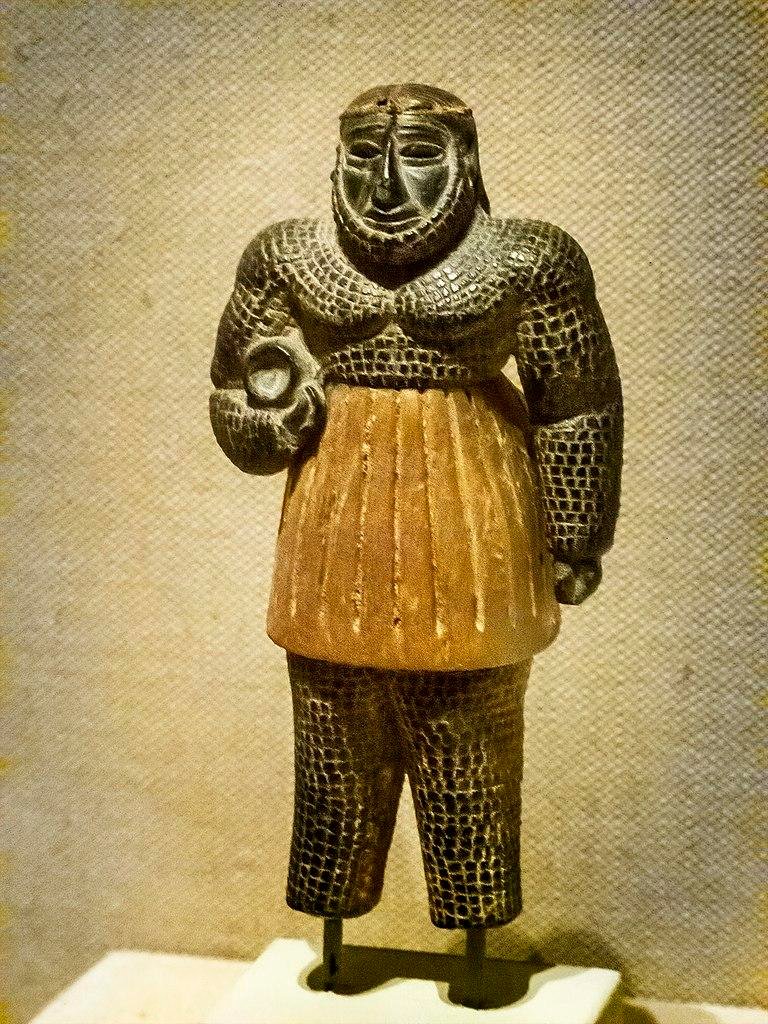 Bronze Age Chlorite statue of a monstrous male figure from Bactria-Margiana or eastern Iran Late 3rd to Early 2nd millenia BCE